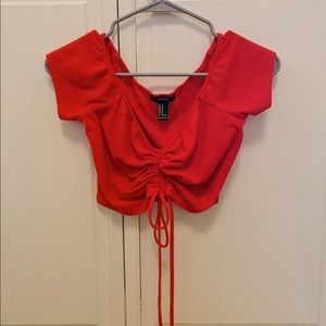 Red crop top